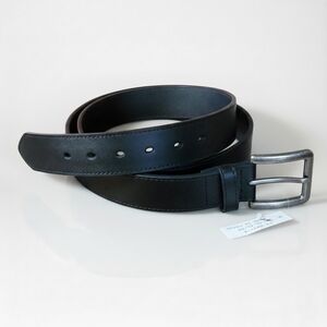 King Size 48"-53" Belt NWT Black Leather Reinforced Silver Hardware Men's Unisex